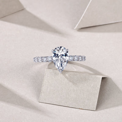 1Moonlight Water Drop - A Fashionable Diamond Jewelry Piece Set With Moissanite S925 Sterling Silver And Platinum Diamond Ring Prohibit TikTok sales - 5 - CJ