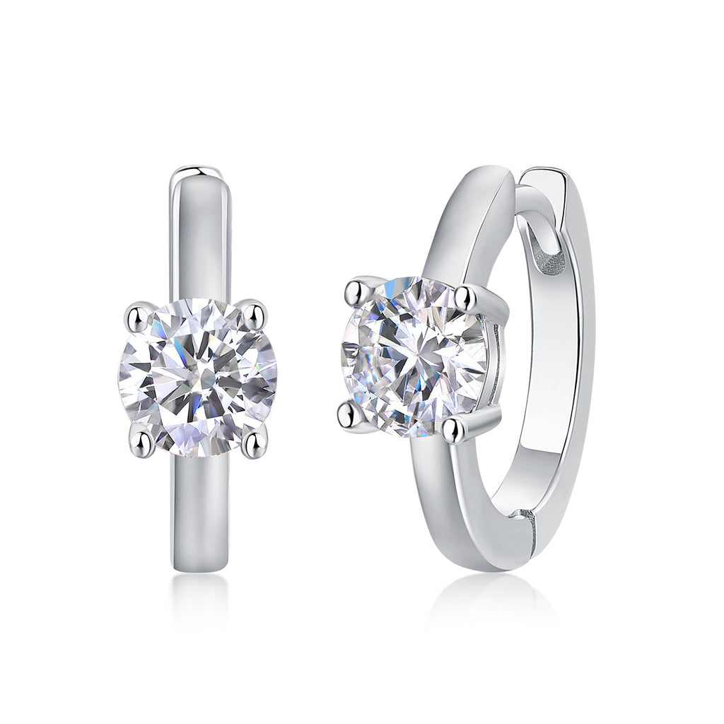 Set Out To The Heart Of Luxury Fashion Diamond Earrings Stud Mossan Diamond Silver Ornaments