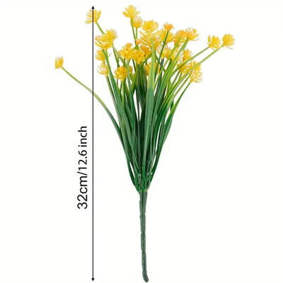 5 Bundles Artificial Flowers For Outdoor Faux Artificial Plants UV Resistant Plastic Flower Bulk Window Box Home Wedding Farmhouse - 5 - CJ