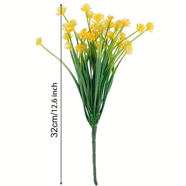 5 Bundles Artificial Flowers For Outdoor Faux Artificial Plants UV Resistant Plastic Flower Bulk Window Box Home Wedding Farmhouse - 5 - CJ