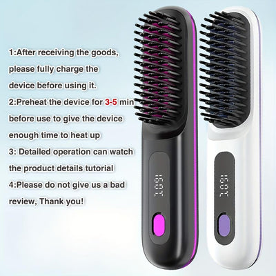 USB Wireless Household Electric Hair Straightening Comb For Both Straightening And Curling Without Damaging Hair - 5 - CJ