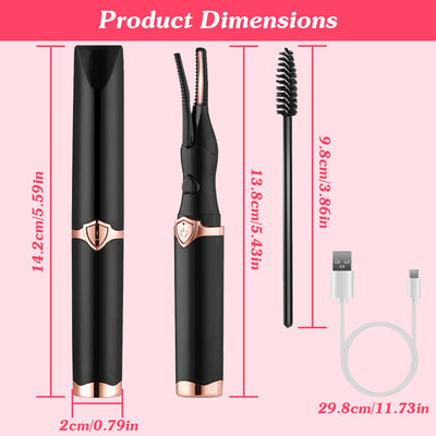1Pc 2 In 1 Clip Comb Heated Eyelash Curler Electric Mini Lash Curler Natural Eye Lash Makeup Tool With 3 Temp Settings 15Mins Shutdown - 5 - CJ