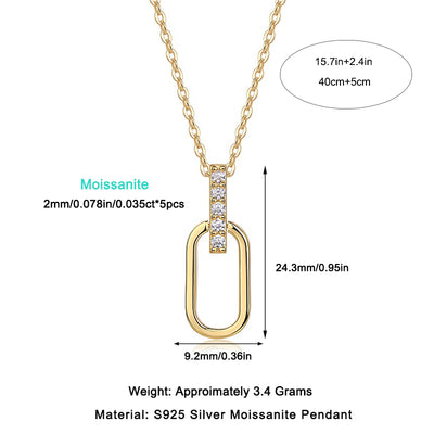 1Light And Shadow Geometry - A Fashionable And Trendy Diamond Jewelry Necklace Pendant Set With Moissanite S925 Sterling Silver And Gold Plating Prohibit TikTok sales - 5 - CJ
