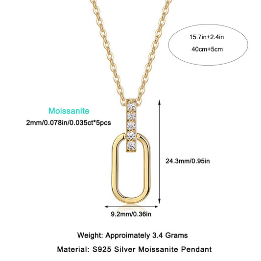 1Light And Shadow Geometry - A Fashionable And Trendy Diamond Jewelry Necklace Pendant Set With Moissanite S925 Sterling Silver And Gold Plating Prohibit TikTok sales - 5 - CJ