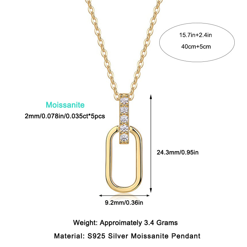 1Light And Shadow Geometry - A Fashionable And Trendy Diamond Jewelry Necklace Pendant Set With Moissanite S925 Sterling Silver And Gold Plating Prohibit TikTok sales - 5 - CJ