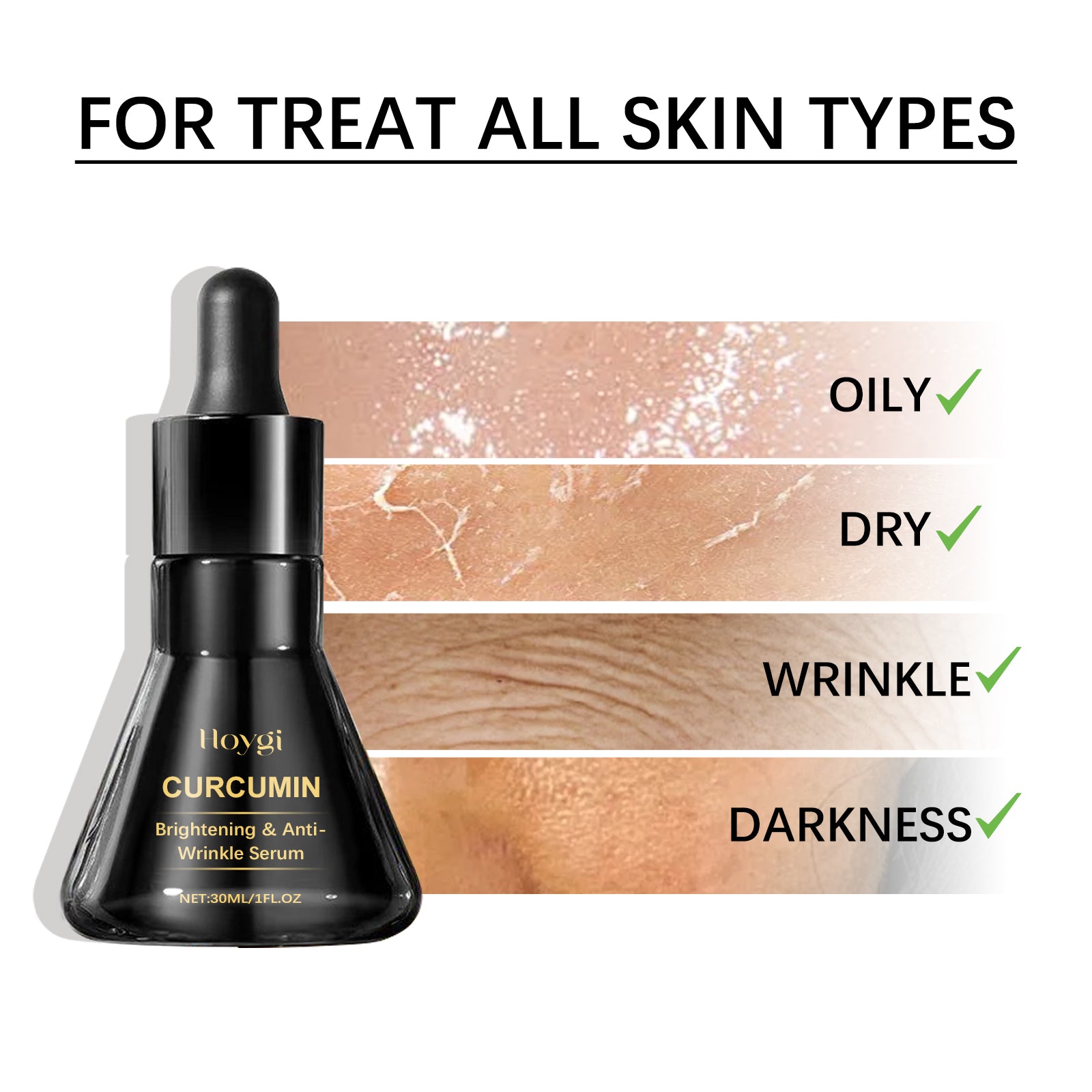 Hoygi Brightening & Anti Wrinkle Serum, Anti - Aging Reduce Dark Spots Dark Yellow Wrinkles Smooth Skin Hydration Firm - 5 - CJ