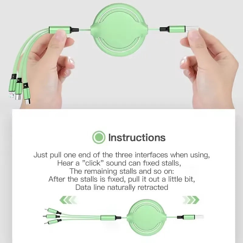 Three - in - one Mobile Phone Data Cable, Free Switching Of Interfaces, Multi - device Charging Is Super Convenient. - 5 - CJ