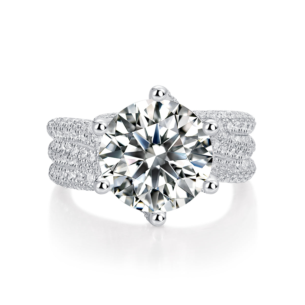 1Luxury Fashion Large Diamond Ring Moissanite Silver Ring Prohibit TikTok sales - 5 - CJ