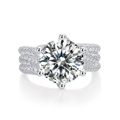 1Luxury Fashion Large Diamond Ring Moissanite Silver Ring Prohibit TikTok sales - 5 - CJ
