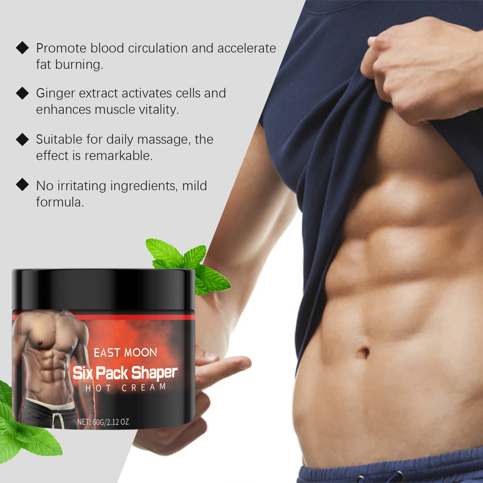 East Moon Abdominal Massage Cream Shape And Firming Men's Exercise To Help Improve Muscle Line - 5 - CJ