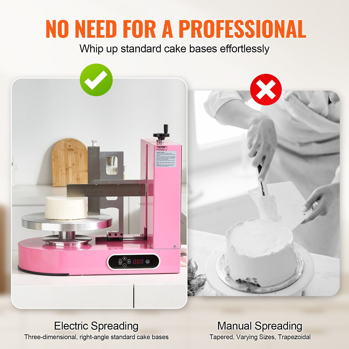 Cake Decorating Machine Cake Frosting Spreading For 6' To 14' Cake Pink