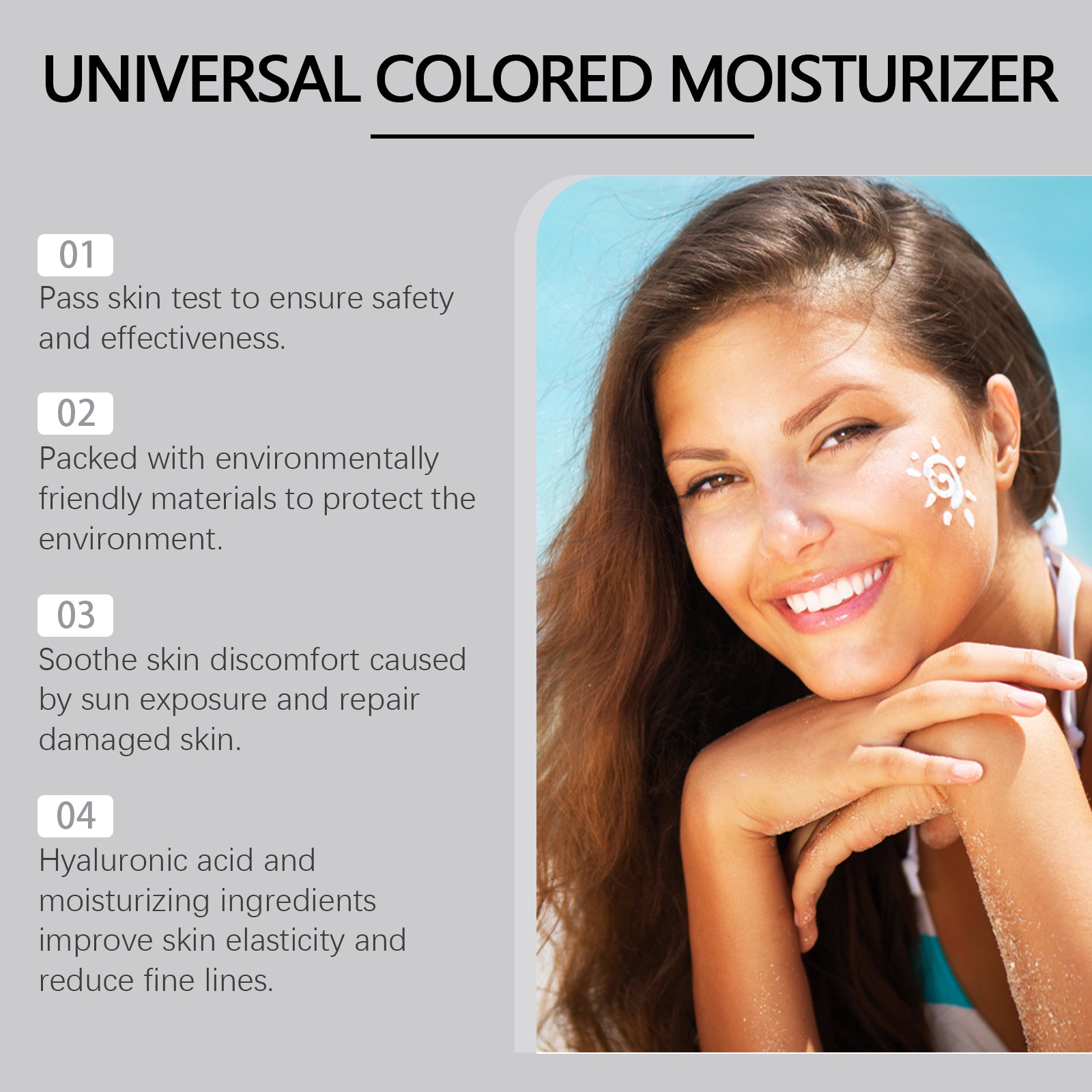 OUHOE Hyaluronic Acid Skin Care, Outdoor Uv Protection Multi - Functional Isolation Skin Gentle Moisturizing Protective Cream - 5 - CJ