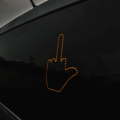 Funny New LED Illuminated Gesture Light Car Finger Light With Remote Road Rage Signs Middle Finger Gesture Light Hand Lamp - 0 - CJ