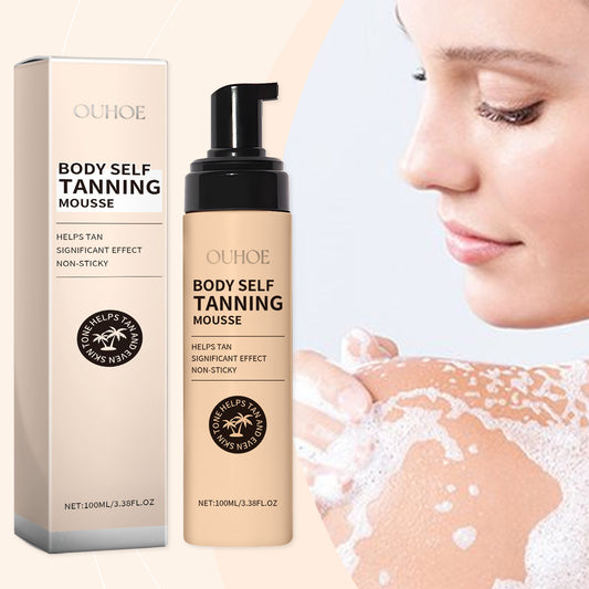 OUHOE Black Body Mousse Summer Tanning Bronzer Moisturizes And Equalizes Skin Tone With A Dark Mousse - 5 - CJ
