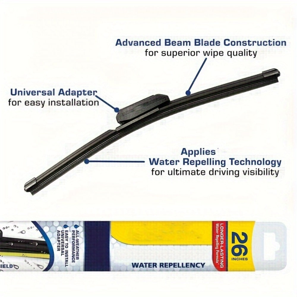 2-In-1 Wiper Blades,26 Inch Windshield Wipers, Automotive Replacement Windshield Wiper Blades With Patented Rain-X Water Repellency Formula