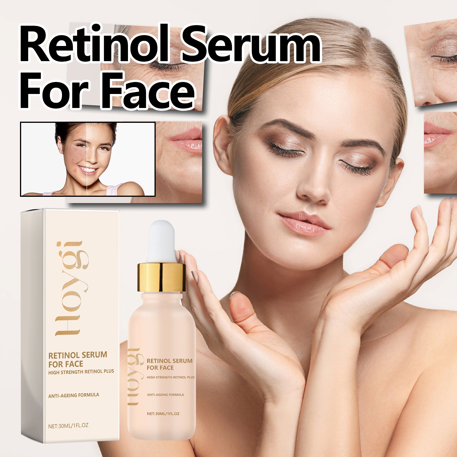 Hoygi Retinol Serum For Face, Hydrating Firming Facial Fine Lines Smooth Skin Anti - Wrinkle Essence - 5 - CJ
