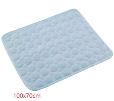 Pet Dog Cat Ice Silk Cold Nest Pad For Cooling In Summer - 0 - CJ - Light blue - 102x70cm - CJJJCWGY00320 - Light blue - 102x70cm