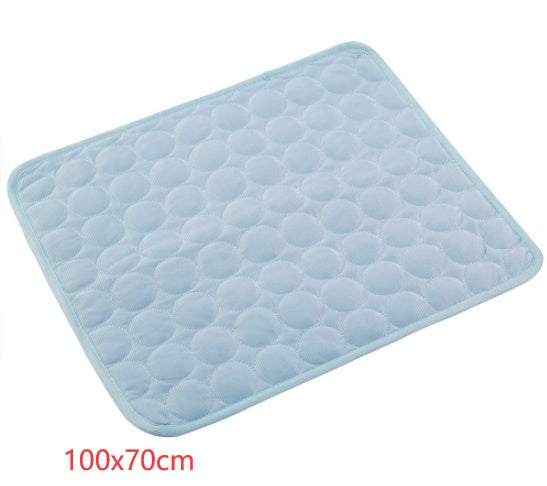 Pet Dog Cat Ice Silk Cold Nest Pad For Cooling In Summer - 0 - CJ - Light blue - 102x70cm - CJJJCWGY00320 - Light blue - 102x70cm