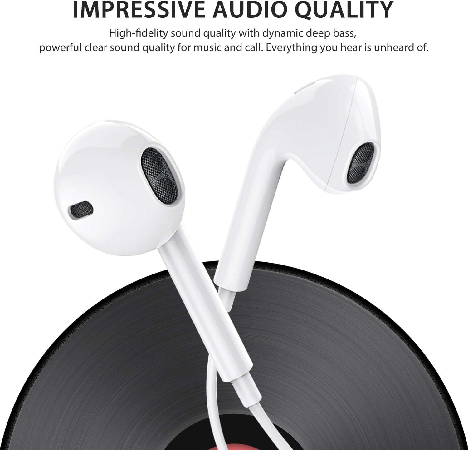 Lightning In - ear Headphones For IPhone14,13,12,11,7,8 Plus, XS, With Lightning Connector, IPhone Wired Earbuds, Built - in Remote Control To Control Music, Calls, And Volume - 5 - CJ