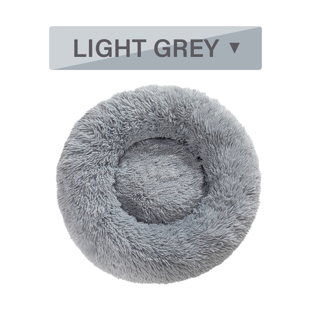 Fluffy Donut Dog Bed  Warm Soft Long Plush Pet Cushion Dog House Cat  Bed Washable Pet Sofa Mat Calming Samll Large Dog Beds - 4 - CJ