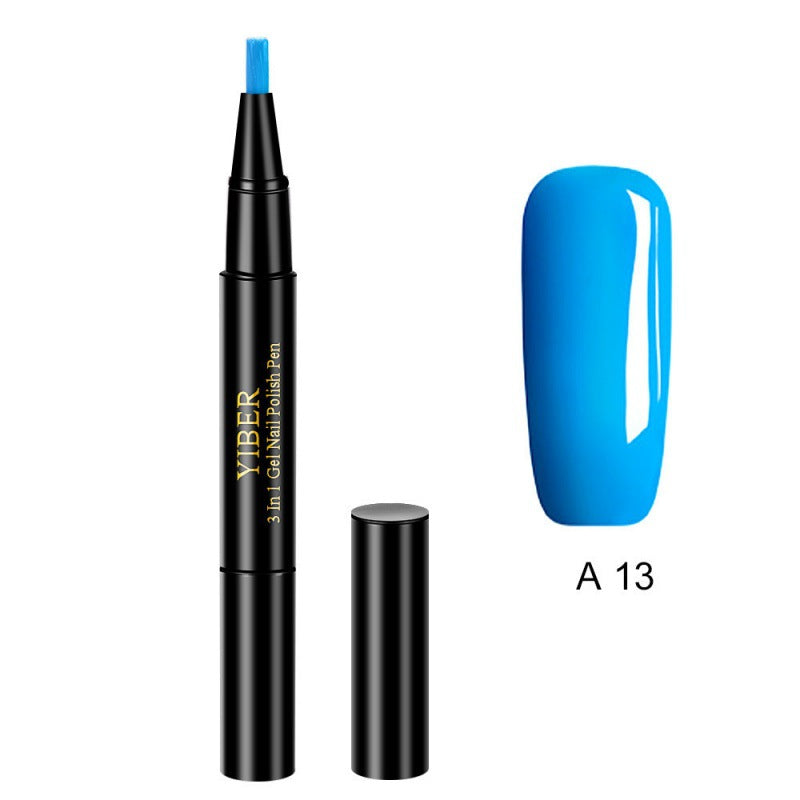 5pcs Nail Polish Pen 3 In 1 One Step Glue Pen Multicolor - 0 - CJ
