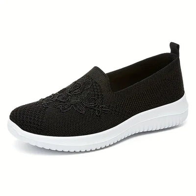 Women'S Breathable Hollow Flat Shoes, Shallow Mouth Flower Solid Color Mesh Shoes, Fashionable Lazy Shoes - 5 - CJ