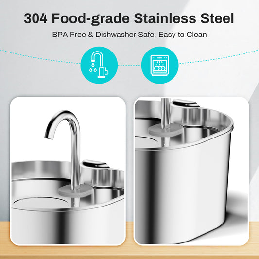 Stainless Steel Smart Pet Water Dispenser Automatic Circulation Large Capacity - 0 - CJ
