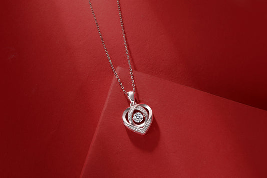 1With You In My Heart - A Fashionable And Trendy Jewelry Necklace Pendant Set With 0.5 - carat Moissanite S925 Sterling Silver And Platinum Plating Prohibit Tk Sales - 5 - CJ
