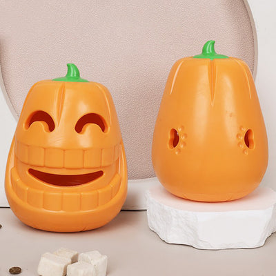 Interactive Dog Chew Toy Halloween Pumpkin Shaped, Treat - Dispensing Funnel Toy For All Breed Sizes, Durable Thermoplastic Rubber Pet Puzzle Toy For Teething And Boredom - 5 - CJ