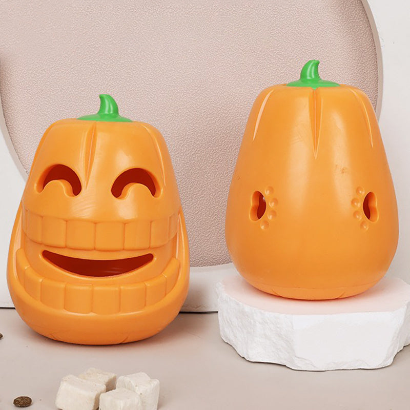 Interactive Dog Chew Toy Halloween Pumpkin Shaped, Treat - Dispensing Funnel Toy For All Breed Sizes, Durable Thermoplastic Rubber Pet Puzzle Toy For Teething And Boredom - 5 - CJ