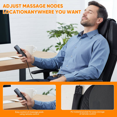 Back Massagers, Vibrating Heating Pad For Back, Massage Chair Pad For Pain Relief Deep Tissue - 5 - CJ