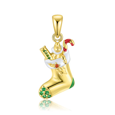 Christmas Stocking Necklace S925 Sterling Silver Gold - plated Exquisite Ins Wind Collarbone Chain Jewelry Gift - 4 - https://x.com/titan_prim62775J