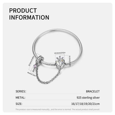 S925 Sterling Silver Heart Lock Snake Bone Chain Diy Beaded Bracelet Basic Chain - 4 - https://x.com/titan_prim62775J