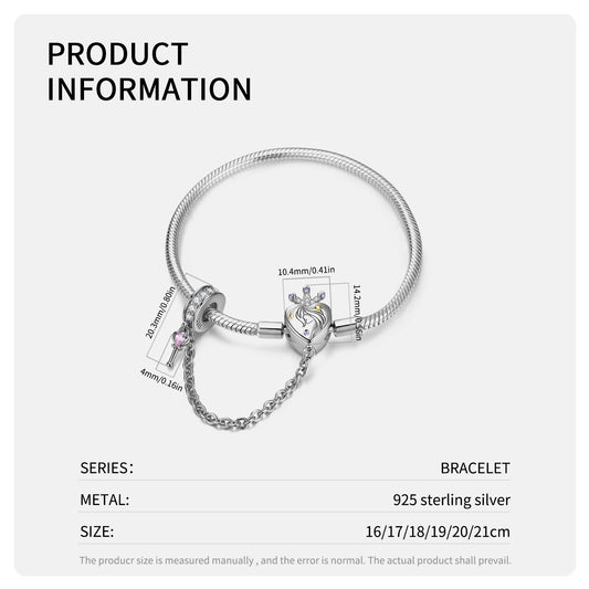 S925 Sterling Silver Heart Lock Snake Bone Chain Diy Beaded Bracelet Basic Chain - 4 - https://x.com/titan_prim62775J