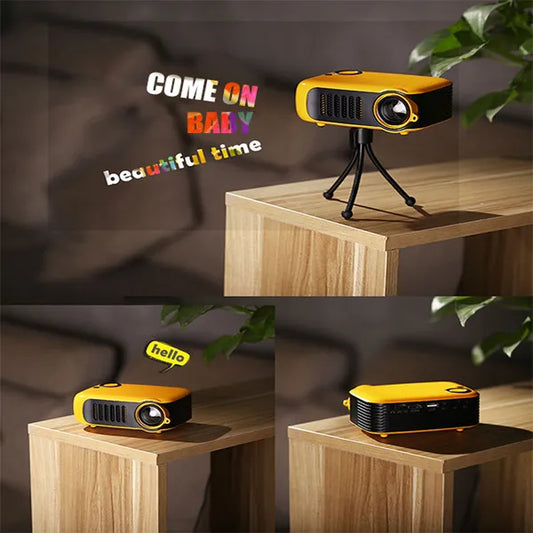 Mini Projector, Multi - Port Design, 4 - Way Projection, Manual Focus, 1080P Support, Home Office Outdoor Projector - 5 - CJ
