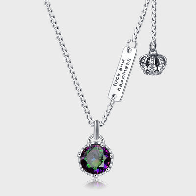 925 Sterling Silver Crown Retro Necklace Women's Brand Letter Small Design High Level - 4 - https://x.com/titan_prim62775J