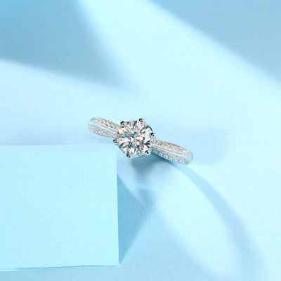 1Moissanite Diamond Wedding Ring Luxury Fashion Silver Ring Prohibit TikTok sales - 5 - CJ