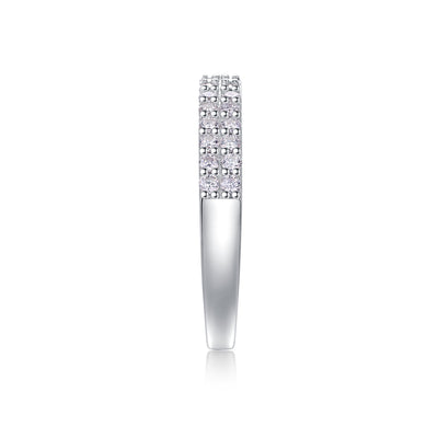 1Luxury Fashion Double Row Diamond Ring With Moissanite Silver Ring Prohibit TikTok sales - 5 - CJ