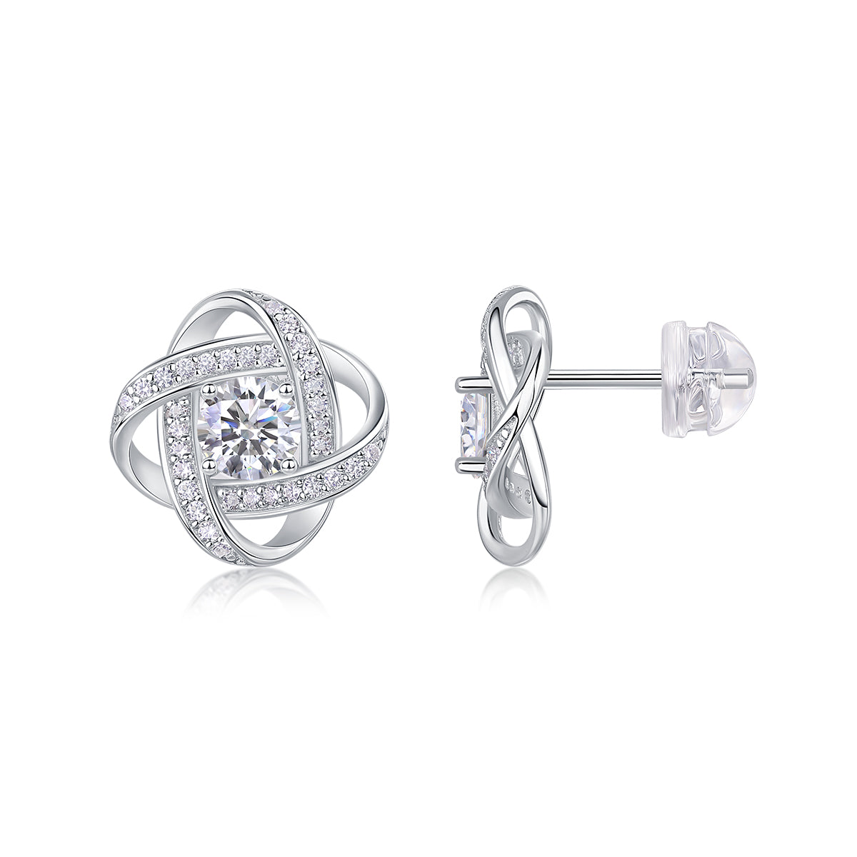 1Hope Beam - A Fashionable And Luxurious Diamond Jewelry Piece Set With Half-carat Moissanite S925 Sterling Silver And Platinum-plated Stud Earrings Prohibit TikTok sales