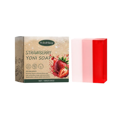 WoodSleep Strawberry Flavored Soap Gentle Cleansing, Itching, Deodorizing Body Care Soap For Women's Intimate Parts - 5 - CJ
