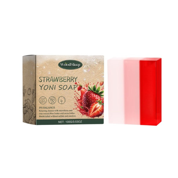 WoodSleep Strawberry Flavored Soap Gentle Cleansing, Itching, Deodorizing Body Care Soap For Women's Intimate Parts - 5 - CJ