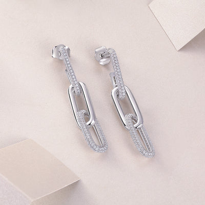 1Chain Luxury Fashion Diamond Earrings Stud Set With Mosan Diamond Silver Ornaments Prohibit TikTok sales - 5 - CJ