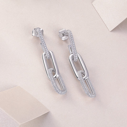 1Chain Luxury Fashion Diamond Earrings Stud Set With Mosan Diamond Silver Ornaments Prohibit TikTok sales - 5 - CJ