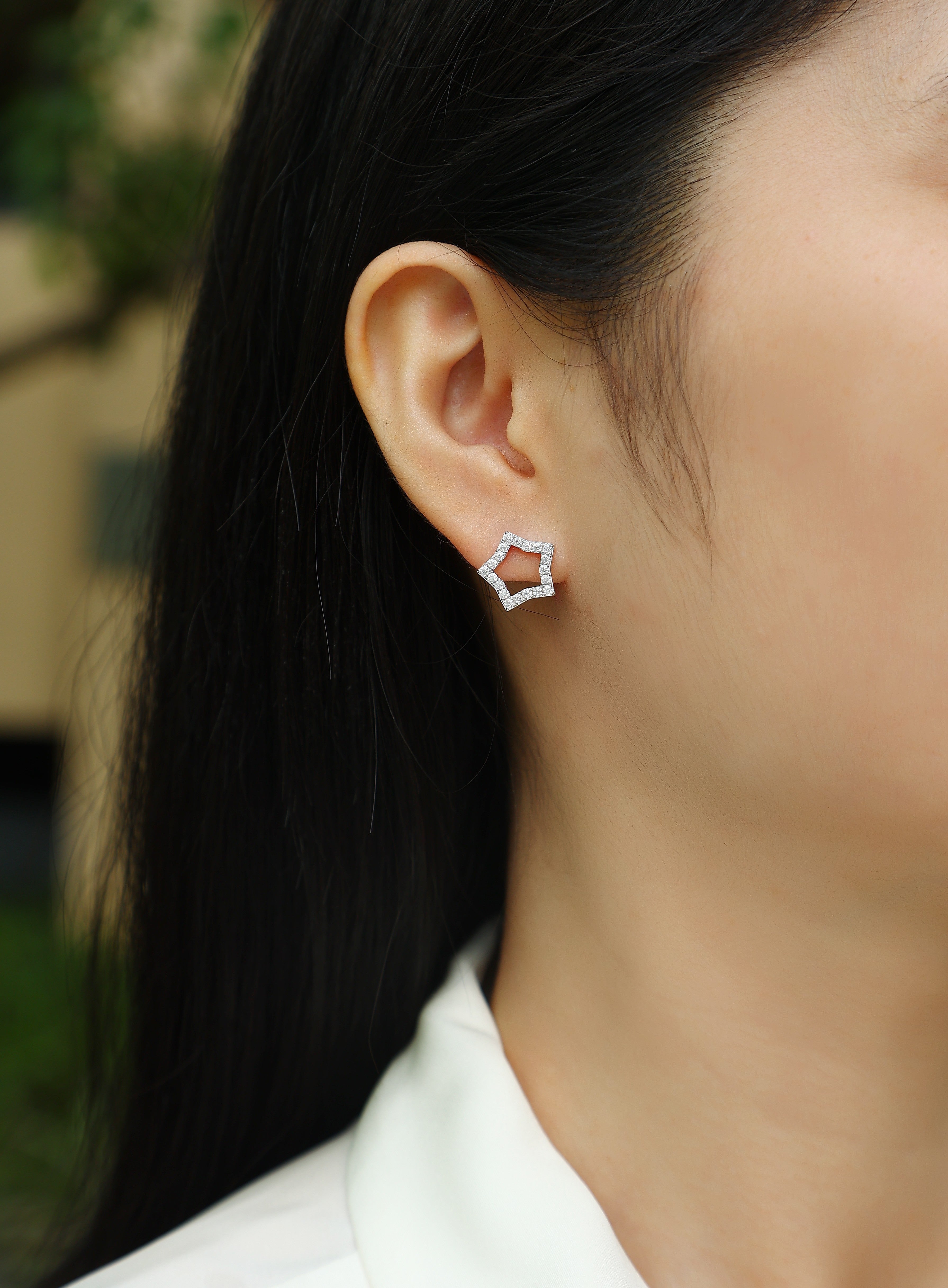 Tonight's New Star - S925 Moissanite Sterling Silver Earrings With Platinum-plated Stud Earrings, Fashionable, Trendy And Affordable Jewelry