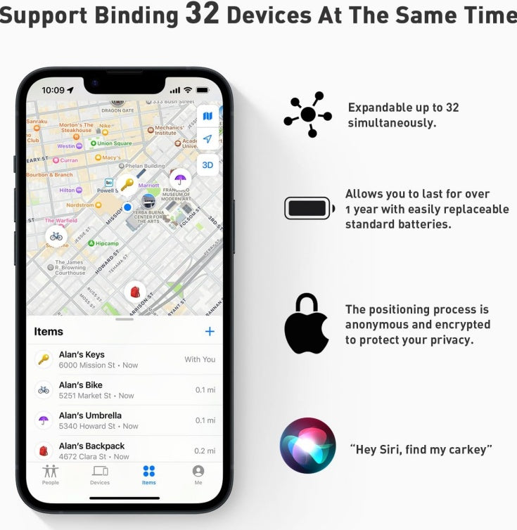 Energy Tracker, 365 Days Battery Life, Compatible With IPad, IPhone, Android, Remote Camera Control And Alarm Anti-lost Device, Suitable For Keys, Wallets, Pets, Luggage