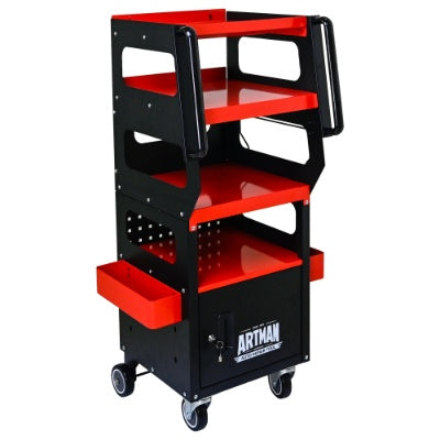 4 LEVEL MULTI PURPOSE TROLLEY FOR DIAGNOSTICS - BLACK RED - 5 - CJ