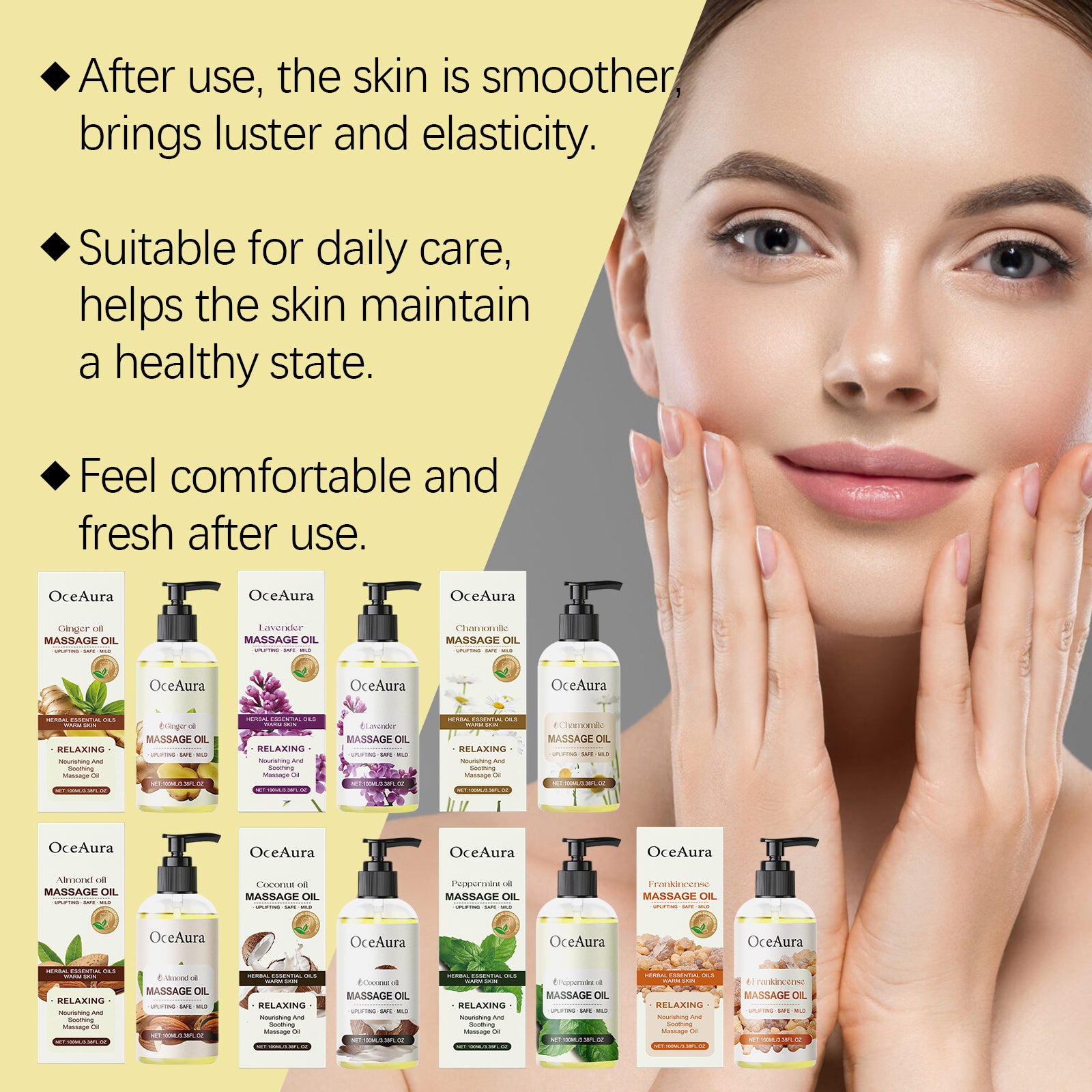 OceAura Almond Body Essential Oil Hydrating And Moisturizing Body Moisturizing Massage Essential Oil - 5 - CJ