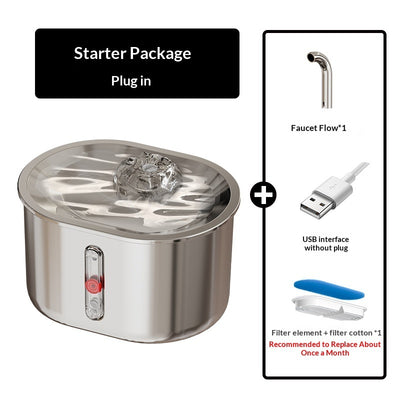 Pet Water Fountain 304 Stainless Steel Circulating Filtration For Cats - 0 - CJ