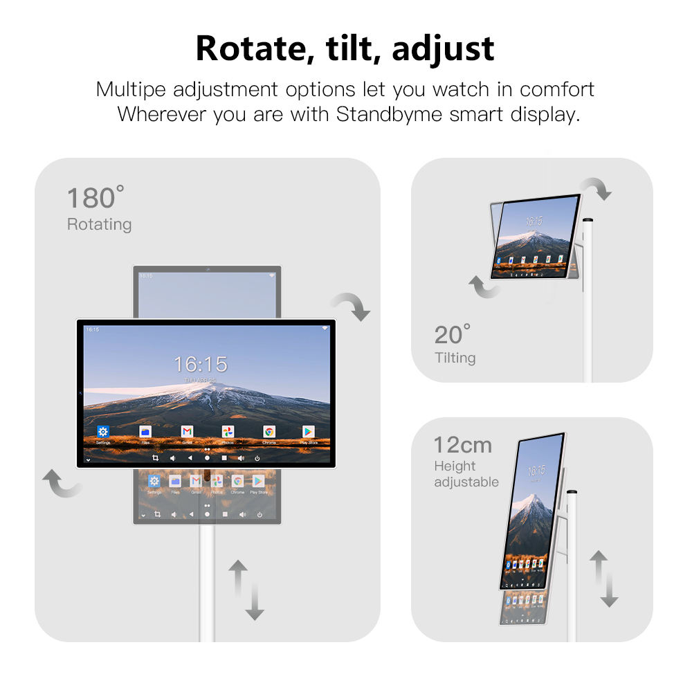 24 Inch Touch Screen 8 - core CPU Android OS 128GB Rotation Monitor Built - in Battery With 13MP Camera Rollable Smart Portable TV - 5 - CJ