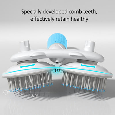 Pet Cat Brush Dog Slicker Brush Double - headed Negative Ion One - button Self Cleaning Dog Cat Hair Removal Pets Products - 0 - CJ